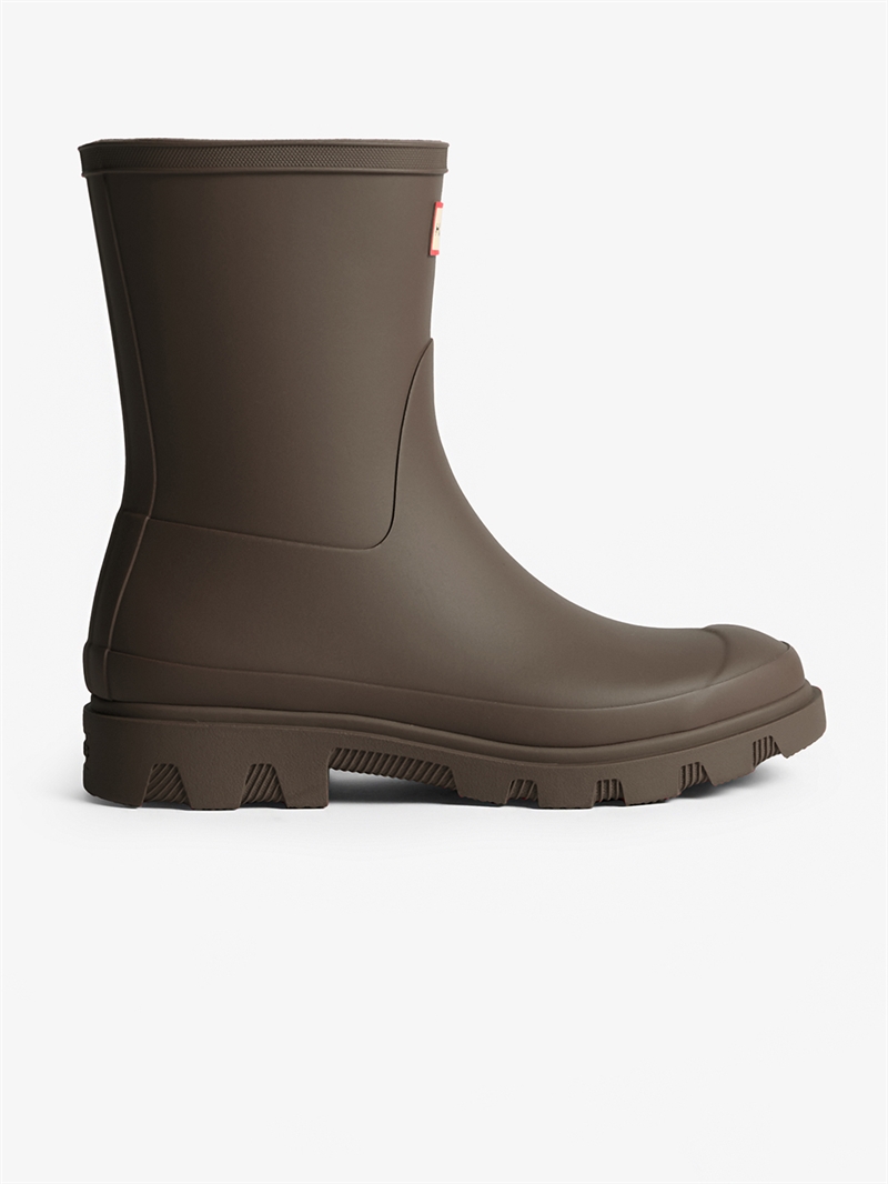 HUNTER Unisex DownPour Short Boot Chocolate Brown