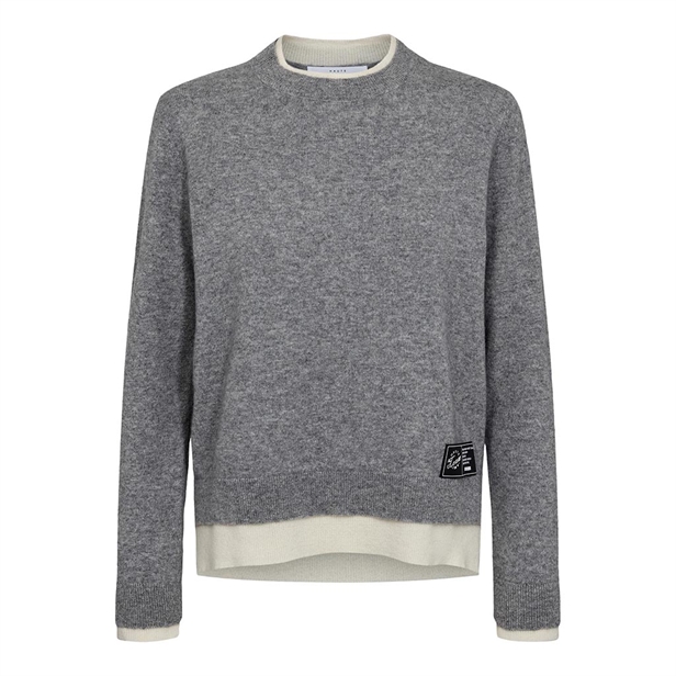 Haute L\'Amitié Cash Two-in-One Pullover Light Grey Melange/Off white
