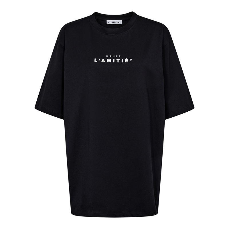 Haute L\'Amitié Crew Rub Print Tee Black