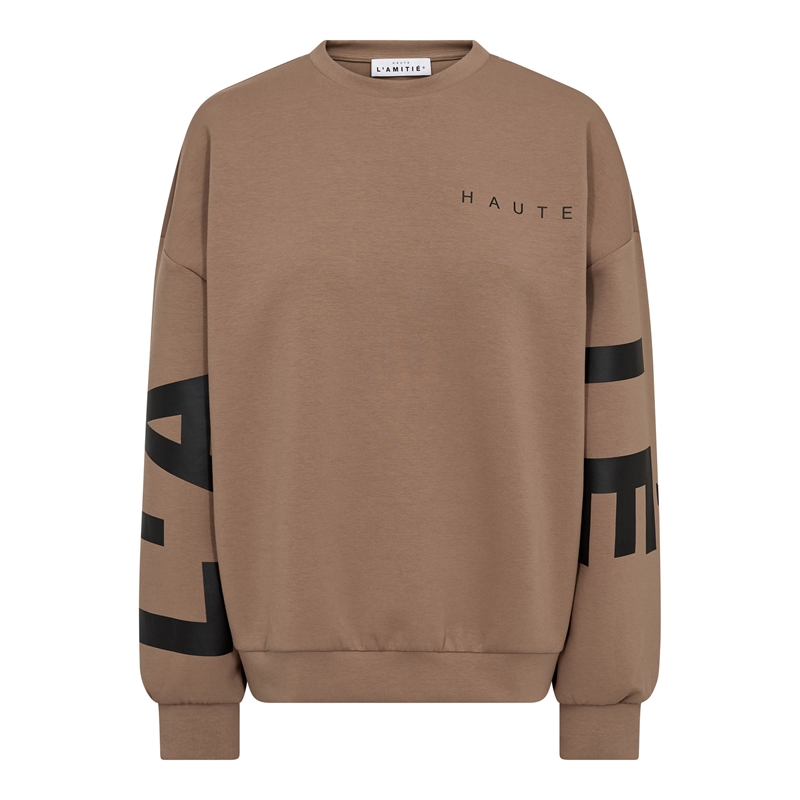 Haute L\'Amitié Maxi Split Logo Sweat Walnut