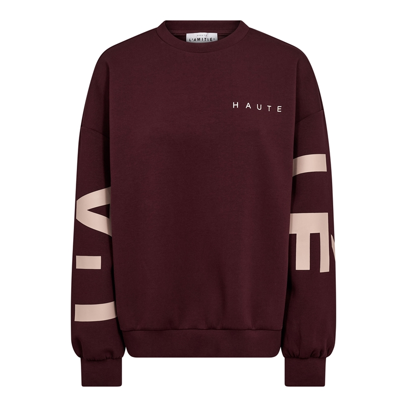 Haute L\'Amitié Maxi Split Logo Sweat Wine