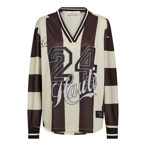 Haute L\'Amitié Haute 24 Stripe Blouse Mocca/Pearl