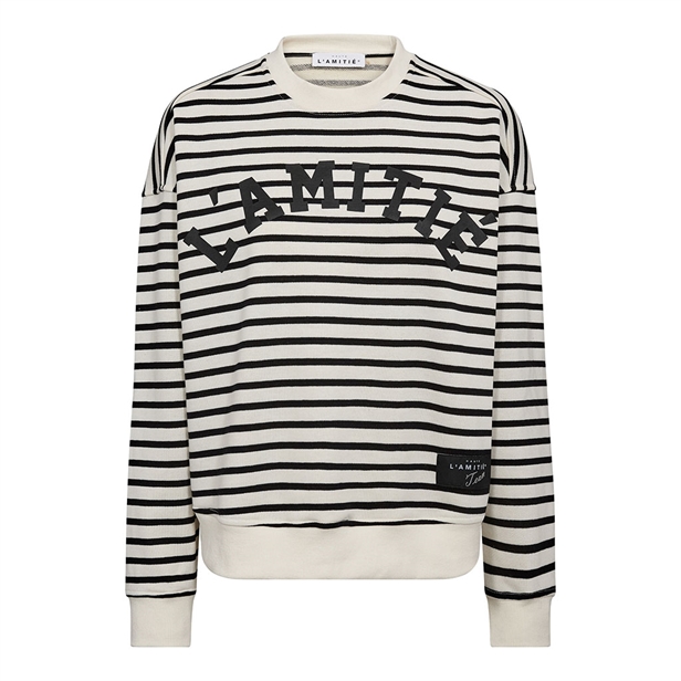 Haute L\'Amitié Stripe Logo Sweat Offwhite Black