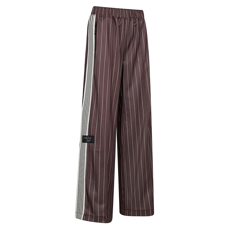 Haute L\'Amitié Baggy Pin Stripe Track Pants Mocca
