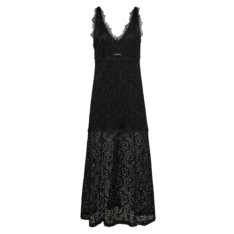 Haute L\'Amitié Summer Lace Strap Dress Black