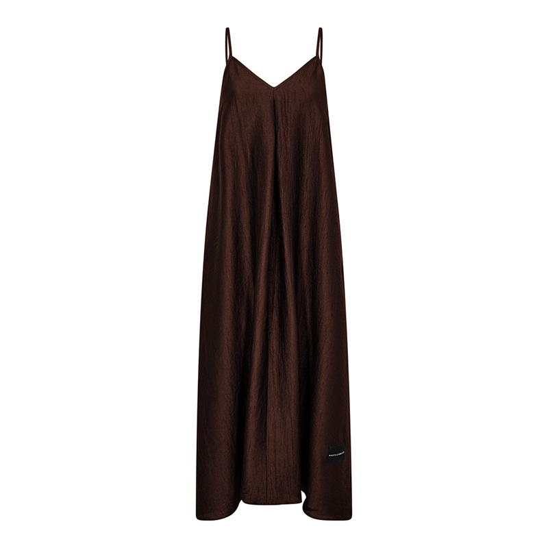 Haute L\'Amitié Corsica Pleat Strap Dress Mocca