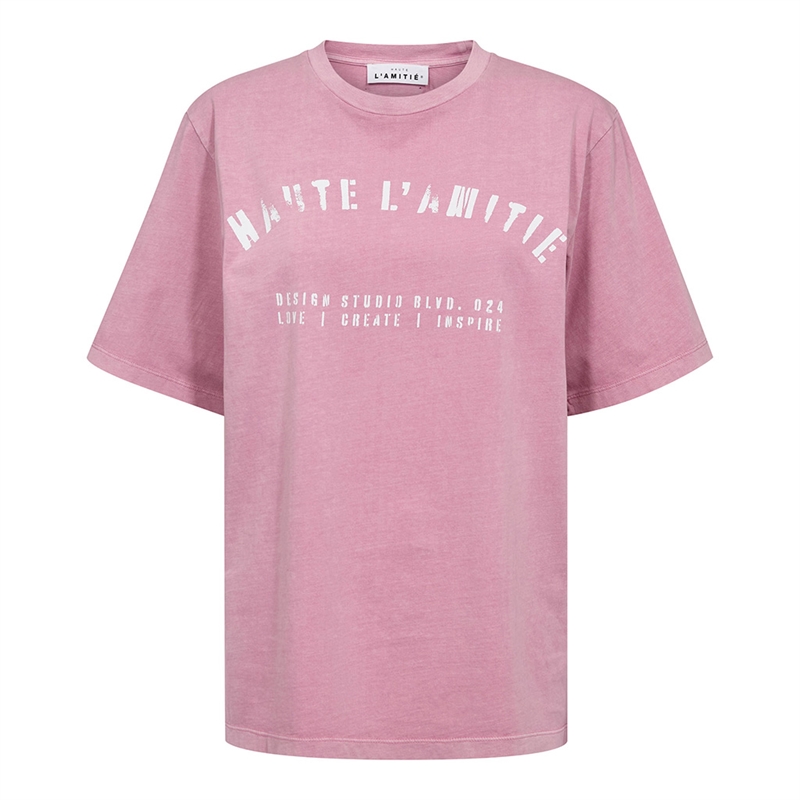 Haute L\'Amitié Noma Acid Curve Studio Tee Pink Acid Wash