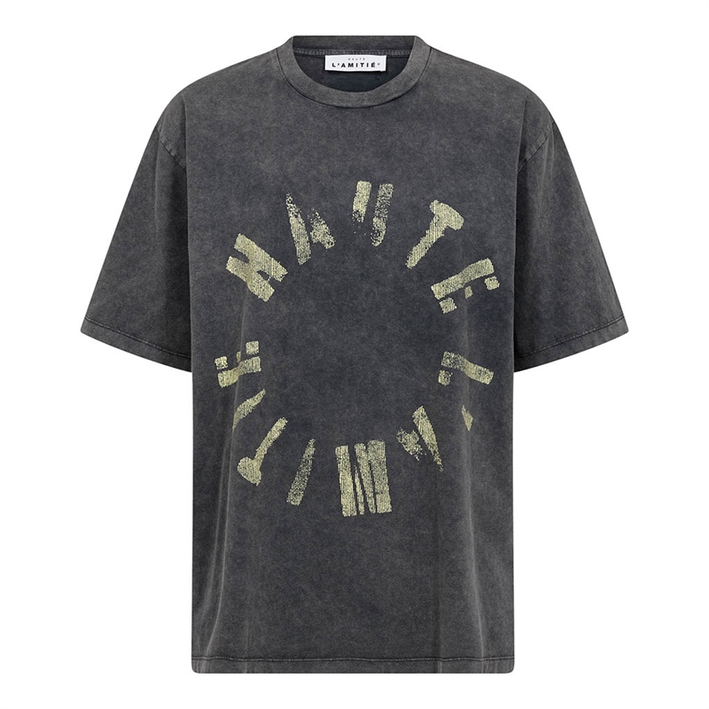 Haute L\'Amitié Logo Circle Tee Black Acid Wash