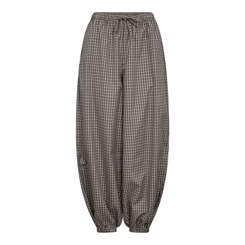 Ternede grå eller brune harembukser HL10936 Chess Check Harem Pant fra Haute LAmitie hos MAAK-Shop