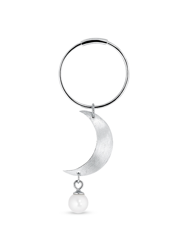 Jane Kønig Half Moon Creole with pearl Silver