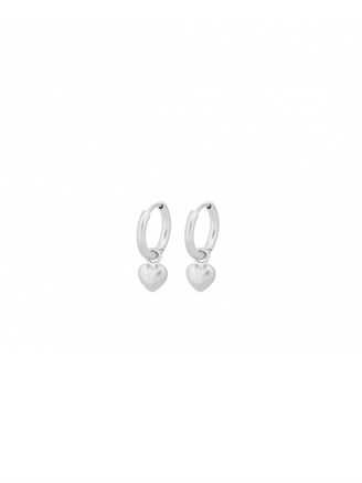 Pernille Corydon Heart Huggies 10 mm Silver