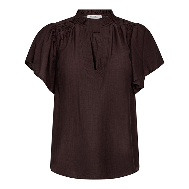 Co\'Couture HeraCC SS Frill Top Mocca