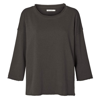 Rabens Saloner Dena Light Stretch 3/4 Sleeve Top Faded black