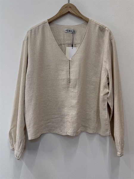 Ichi IhLinno LS Blouse Natural Ecru