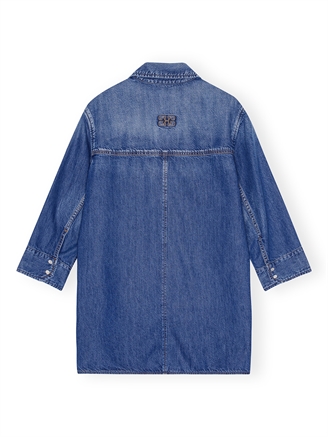 Ganni J1489 Light Denim Oversized Shirt Mid Blue Vintage