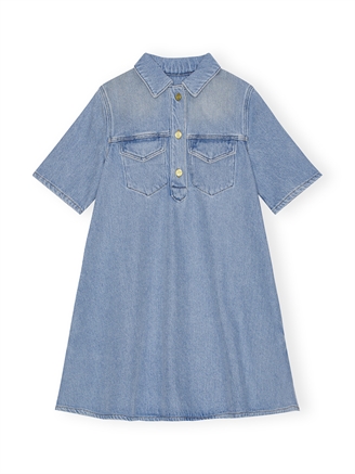 Ganni J1503 Heavy Denim Mini Dress Tint Wash