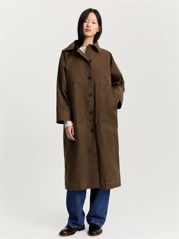 Aiayu Jay Coat Oilskin Bark