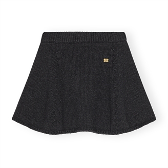 Ganni K2582 Chunky Wool Mix Mini Skirt Phantom