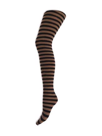 A Moi Klara stripe tights Camel and black stripe