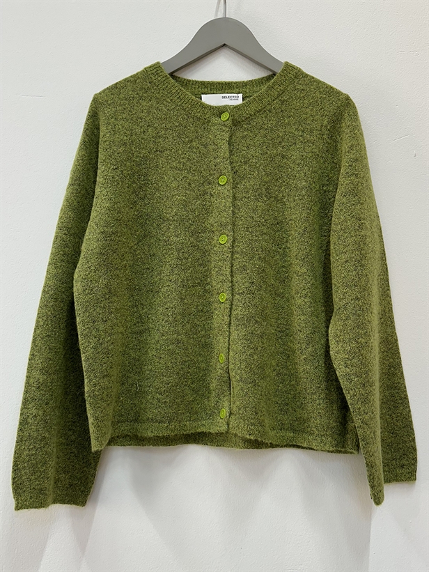 Selected Femme SlfLulu New LS Knit Cardigan Dark Citron