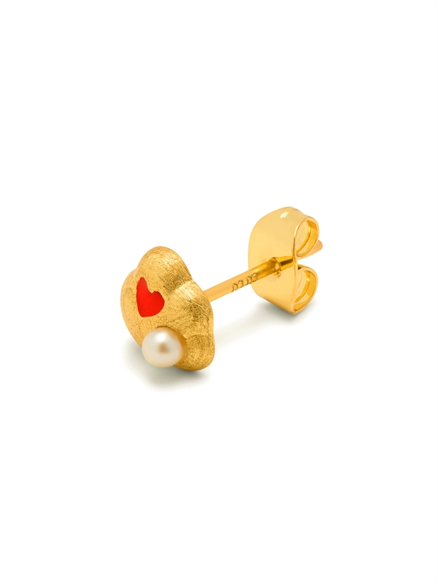 Lulu Copenhagen Magic Stone Heart earring 1 pcs Guld