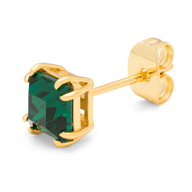 Lulu Copenhagen Gala Crystal Bling earring 1 pcs Emerald/Gold Plated
