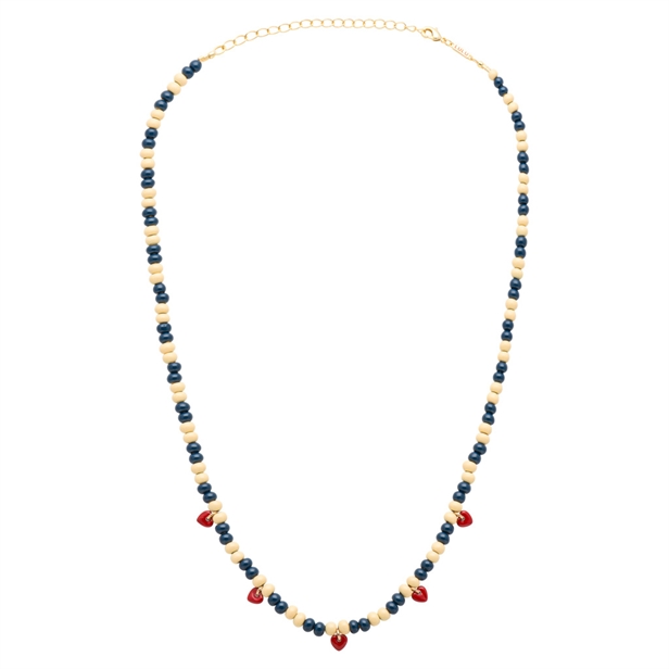 Lulu Copenhagen Color Ball Heart Necklace Soft Yellow/Retro Dark Blue