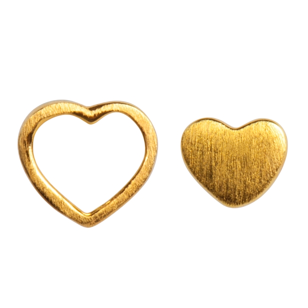 Lulu Copenhagen Family Love Earrings pair brushed Guld