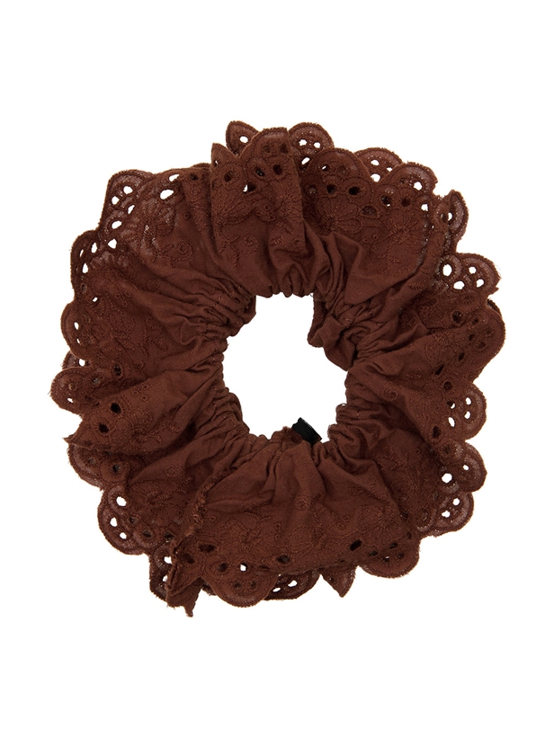 Pico Lace Scrunchie Chocolate