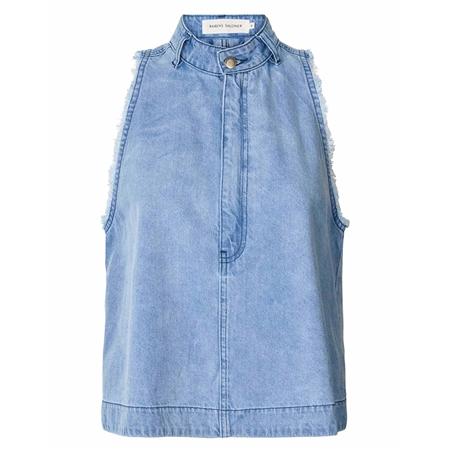 Rabens Saloner Faya Light denim halter top Light washed Denim
