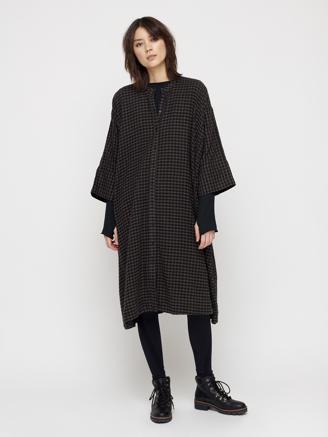Moshi Moshi Mind Lively Shirtdress Gingham Moonless/Falcon Brown
