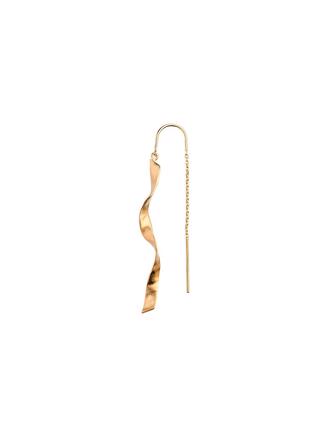 Stine A Long Twisted Hammered Earring with Chain Gold