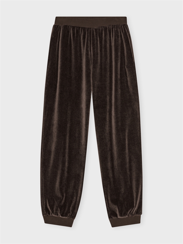 Moshi Moshi Mind Mally Sweatpants Velvet Dark Brown