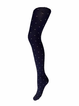A Moi Marie square navy tights Navy w. camel square