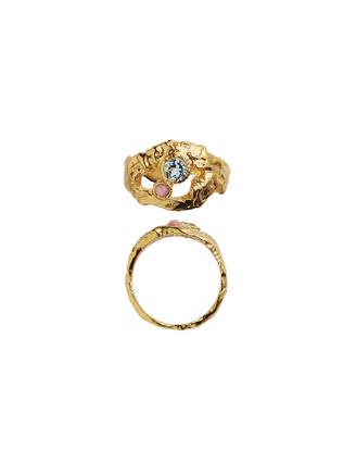 Stine A My Love Rock Ring with Blue Topas/Pink