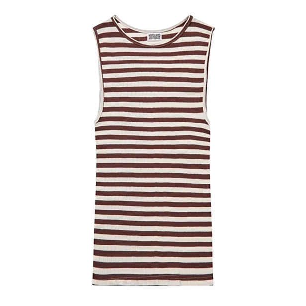 Nørgaard På Strøget NPS Tank Top Broadway, Brown/Ecru