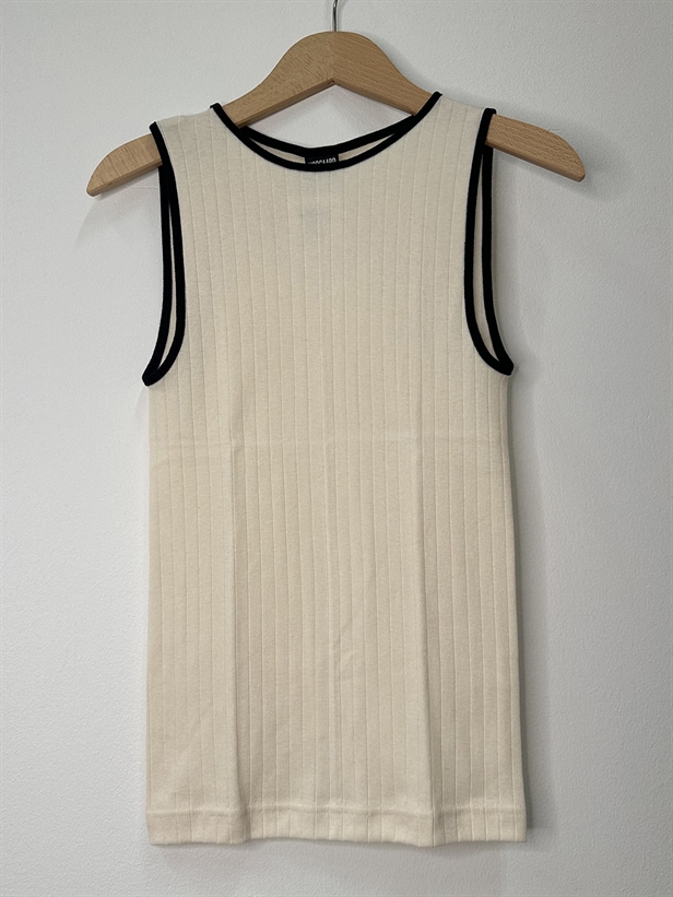 Nørgaard På Strøget NPS Tank Top Kontrast, Ecru/Black