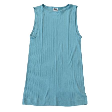 Turkis ensfarvet Nørgaard På Strøget NPS Tank Top Solid Colour i bomuldsrib hos MAAK Shop - model 101683