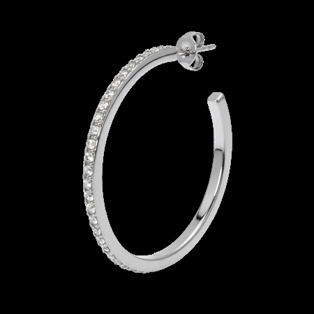 Jane Kønig Olympia Hoop m. zirkoner 27 mm single ørering i stainless steel sølv hos MAAK Shop - model OHS27-SS26-SS-S