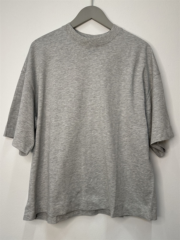 Selected Femme SlfColwoman 2/4 Oversized Tee Light Grey Melange