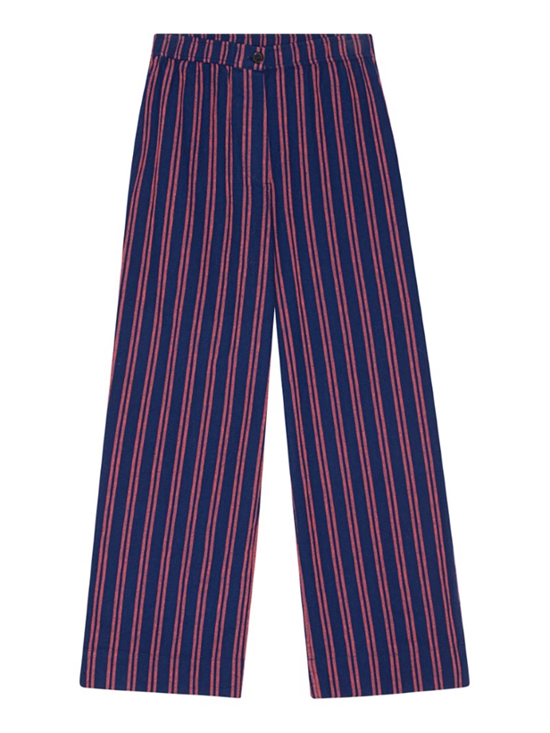 Habiba Bolster Stripe Pants Relaxed Indigo