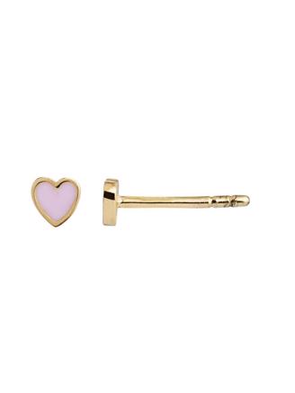 Stine A Petit Love Heart Earring Light Pink Enamel Gold