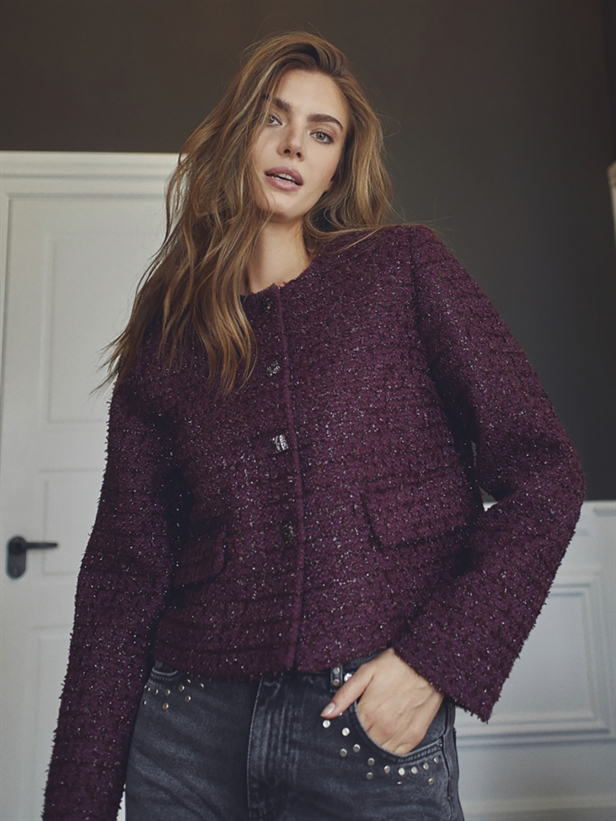 Co\'Couture PeachCC Boucle Jacket Plum