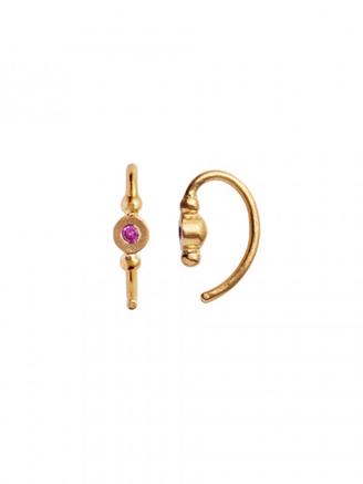 Petit Bon-bon Pink Zircon Earring Piece Gold