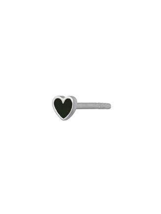 Stine A Petit Love Heart Black Enamel Silver