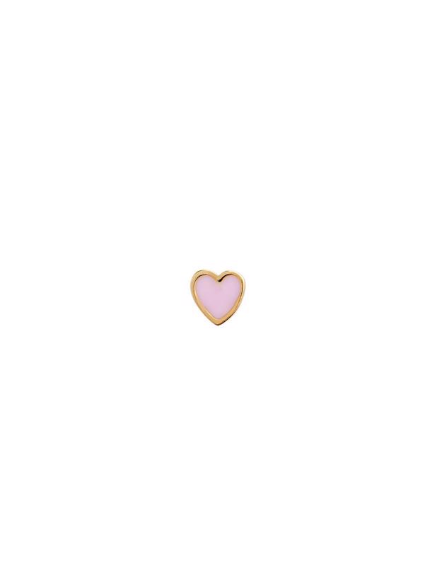 Stine A Petit Love Heart Earring Light Pink Enamel Gold