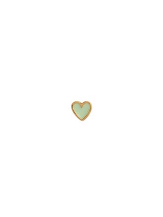Stine A Petit Love Heart Earring Mint Green Enamel Gold