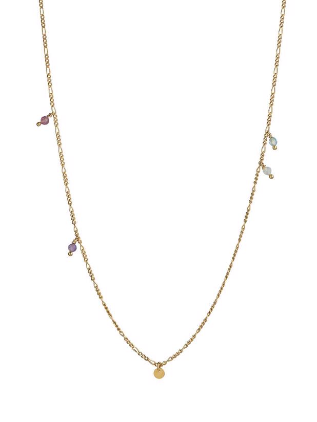 Petit Coin and Stones Pendant Chain Gold