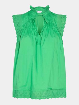 Co Couture Prima Pintuck Top Vibrant Green