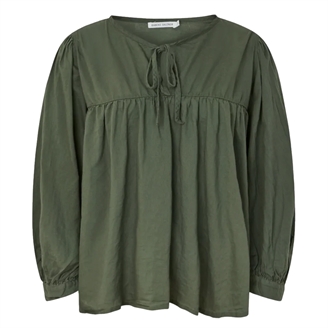 Rabens Saloner Eike Cotton Full Sleeve Blouse Macadan